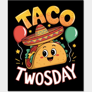 Taco Twosday Cinco De Mayo 2 Year Old Boy Girl Birthday Posters and Art